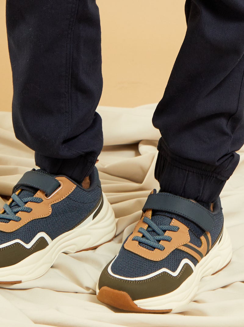 Sneakers tipo running in mesh tricolore BLU - Kiabi