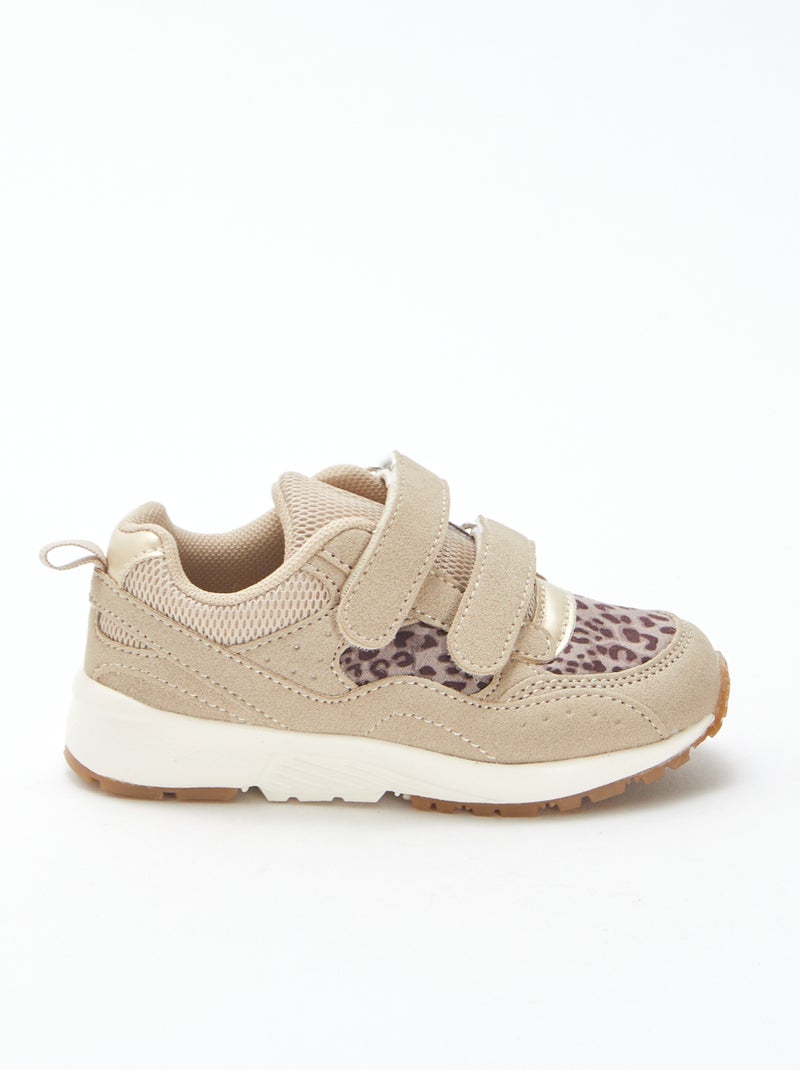 Sneakers tipo running leopardate Beige - Kiabi