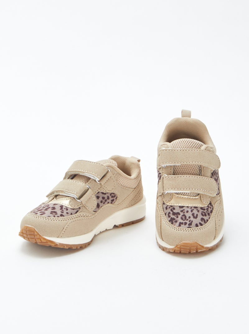 Sneakers tipo running leopardate Beige - Kiabi
