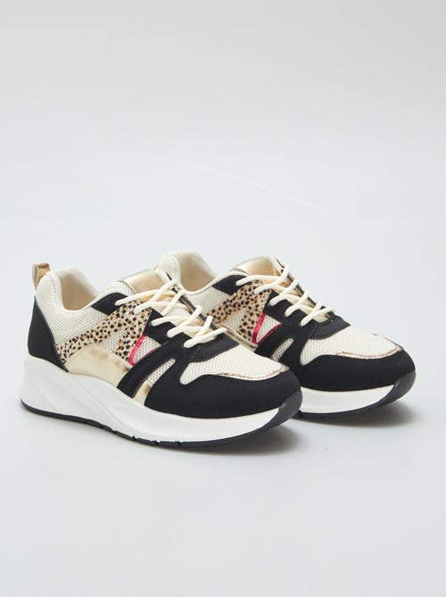 Sneakers tricolori con dettaglio leopardo - Kiabi