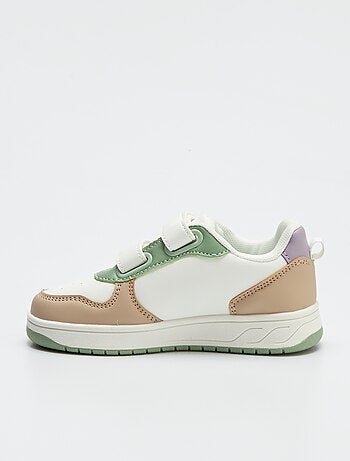 Sneakers tricolori con patta a strappo