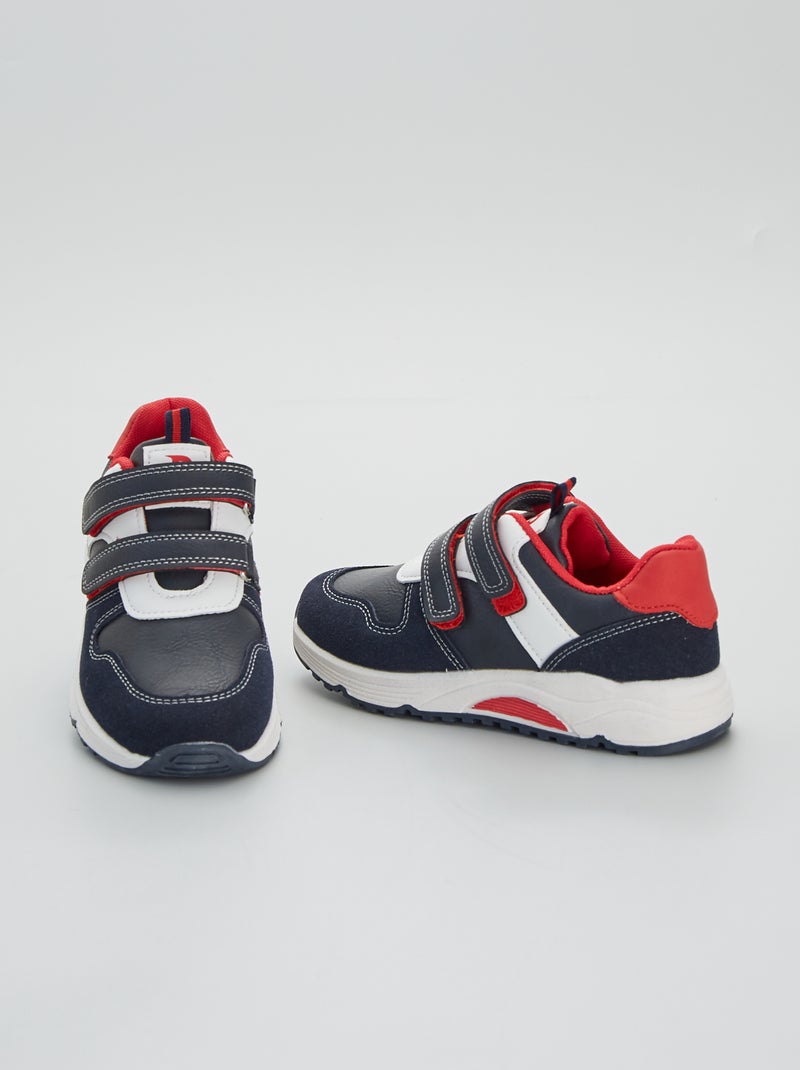 Sneakers tricolori in similpelle BLU - Kiabi