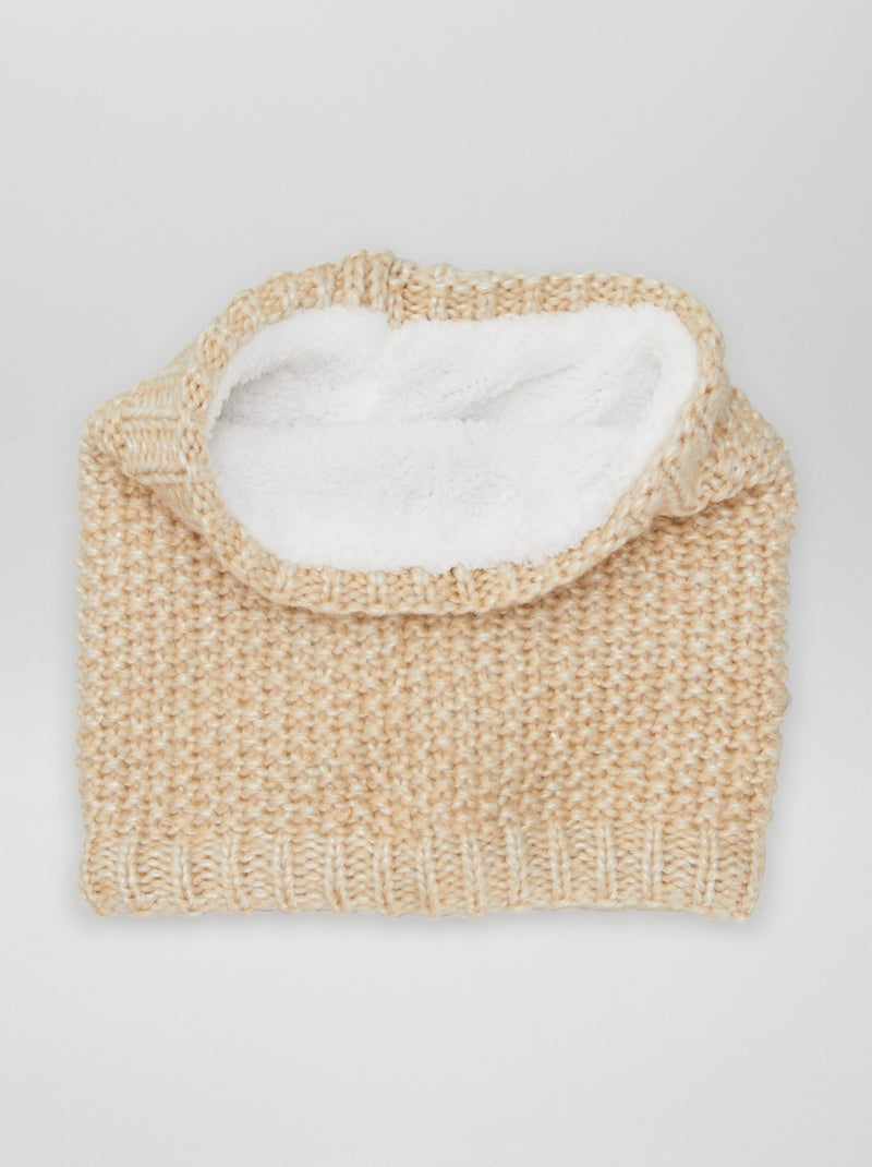 Snood in maglia tricot foderata in pile BIANCO - Kiabi