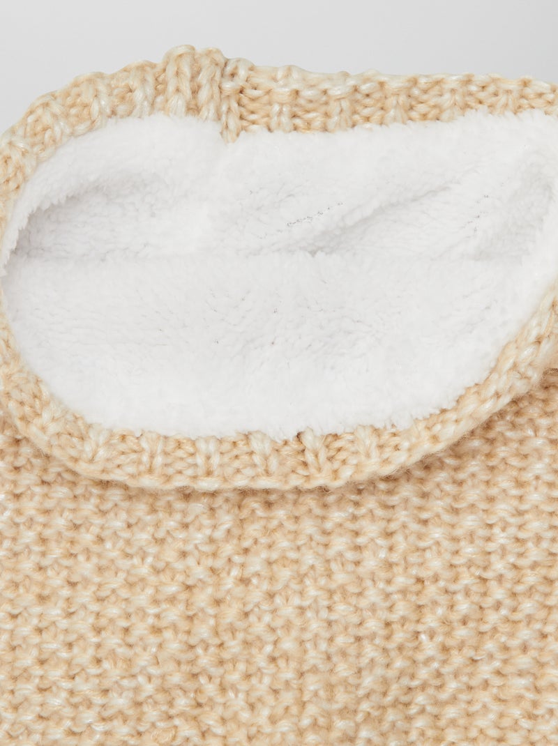 Snood in maglia tricot foderata in pile BIANCO - Kiabi