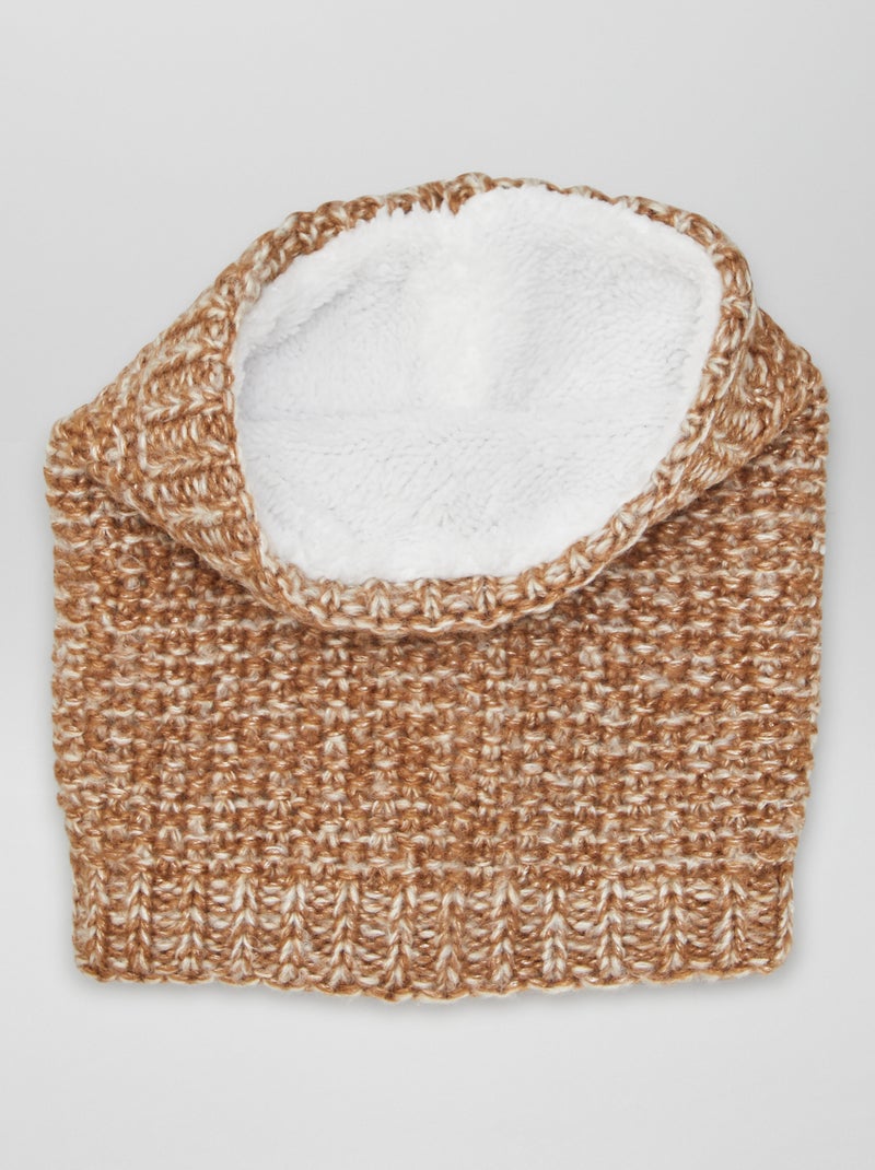 Snood in maglia tricot foderata in pile MARRONE - Kiabi