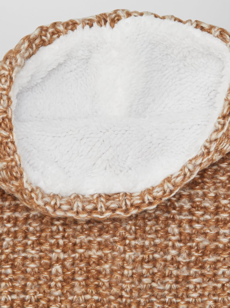 Snood in maglia tricot foderata in pile MARRONE - Kiabi