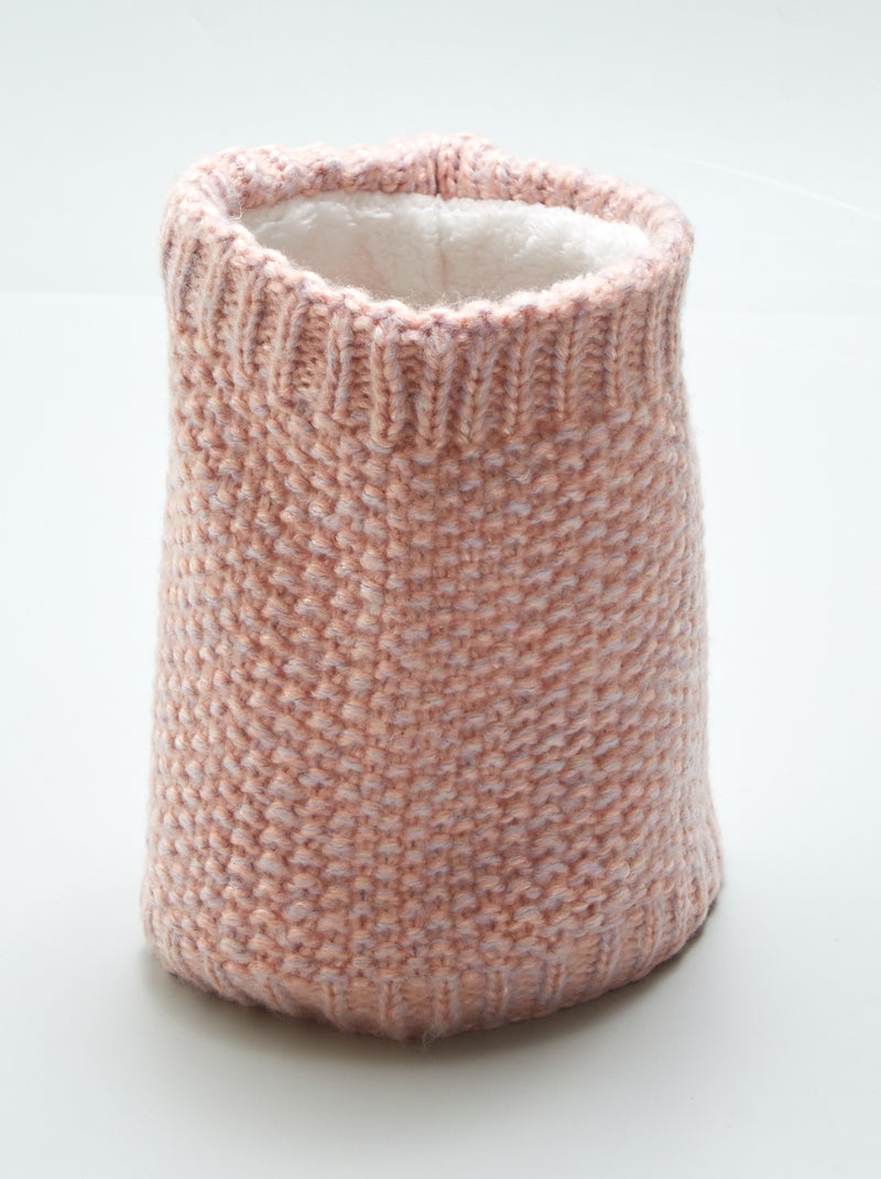 Snood in maglia tricot foderata in pile ROSA - Kiabi