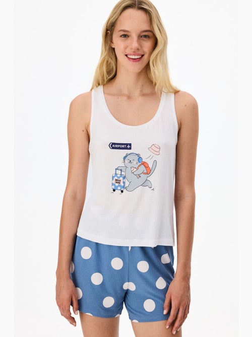 Snooze cruise pigiama corto con stampa gatto penti - Kiabi Snooze cruise pigiama corto con stampa gatto penti - Kiabi