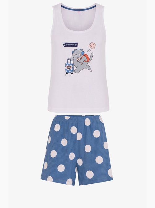 Snooze cruise pigiama corto con stampa gatto penti - Kiabi Snooze cruise pigiama corto con stampa gatto penti - Kiabi
