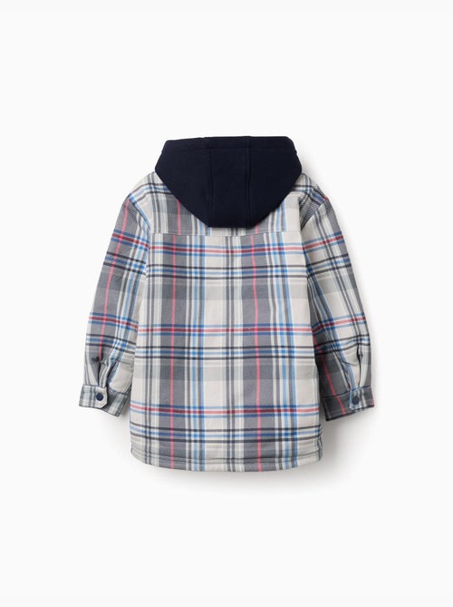 Sobrecamicia a quadri con cappuccio e fodera in sherpa - Kiabi Sobrecamicia a quadri con cappuccio e fodera in sherpa - Kiabi