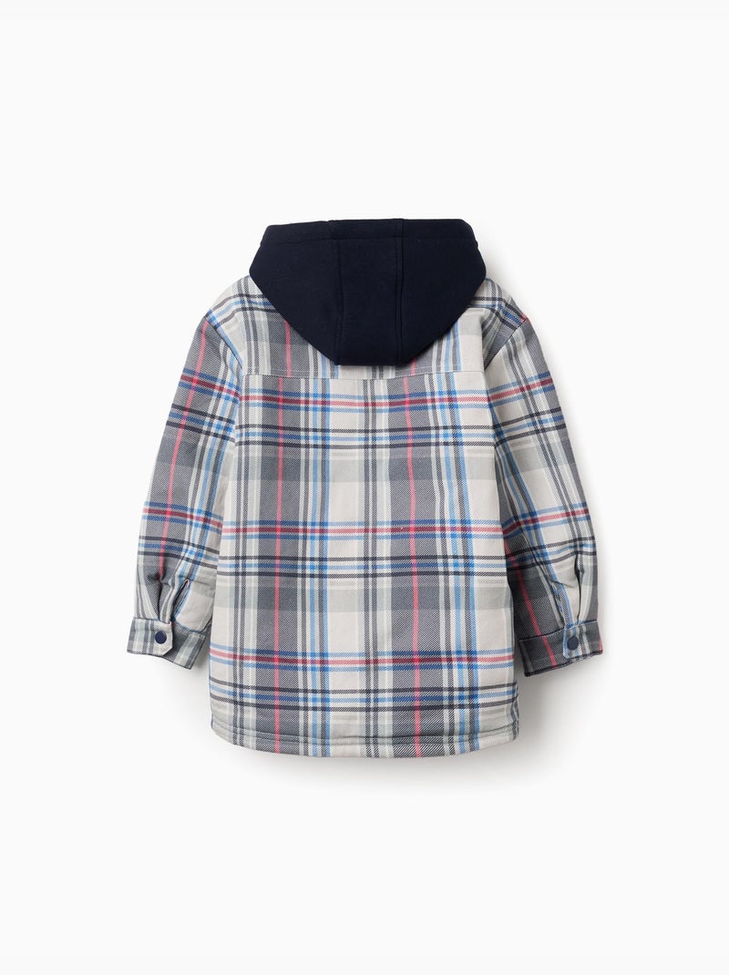 Sobrecamicia a quadri con cappuccio e fodera in sherpa Blu Blu - Kiabi