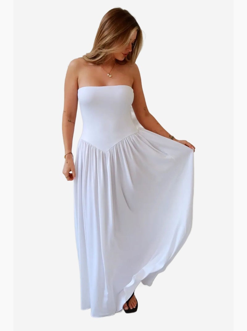 Sofie abito maxi aderente senza spalline hiccup Bianco - Kiabi