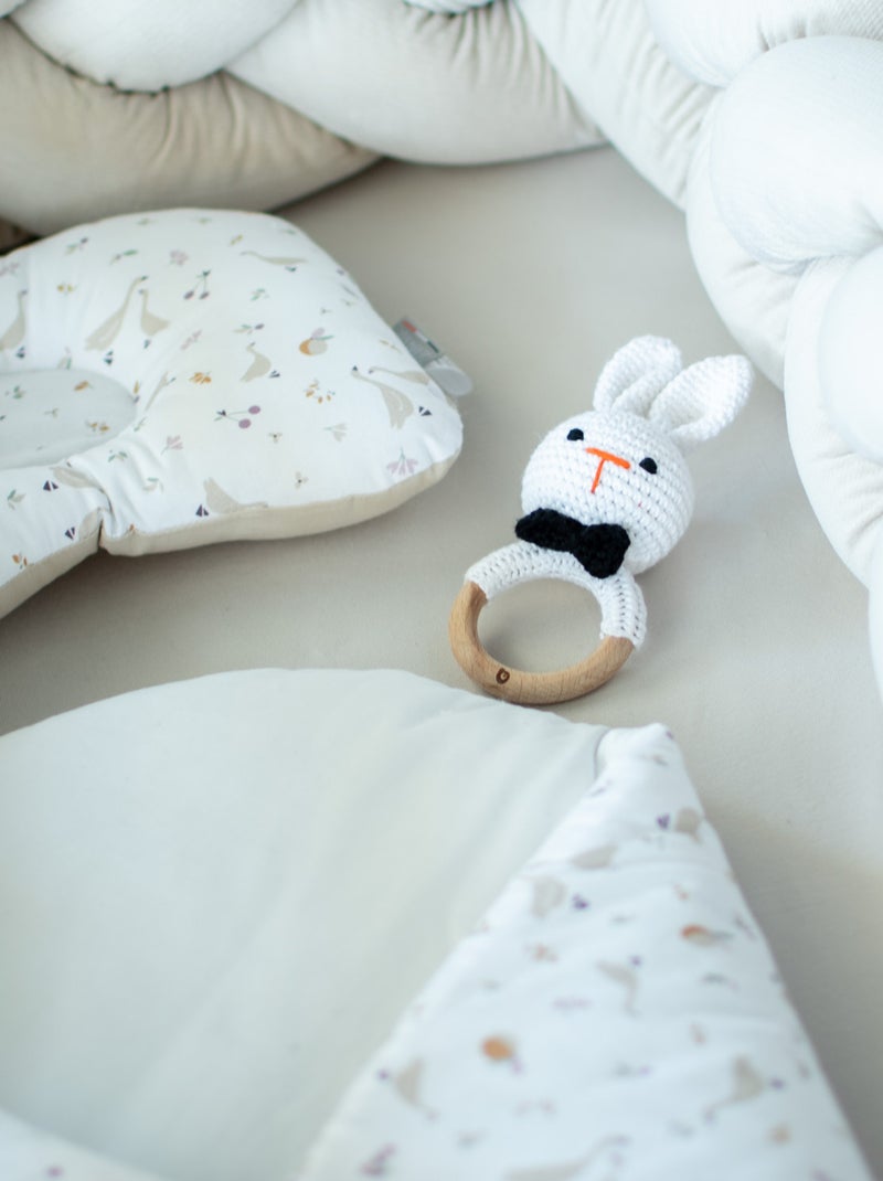 Sonaglino in cotone lavorato a maglia e legno naturale | sevira kids | sevira kids Bianco - Kiabi