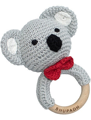 Sonaglino in cotone lavorato a maglia e legno naturale | sevira kids | sevira kids