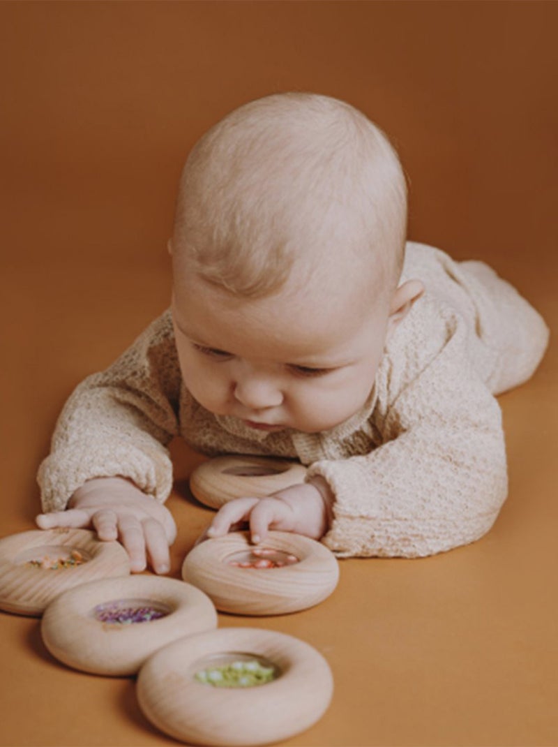 Sonaglio sensoriale donut, frutti | Petit Boum Viola - Kiabi