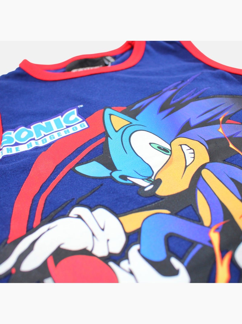 Sonic - Completo bambino canotta e pantaloncini Blu marino - Kiabi