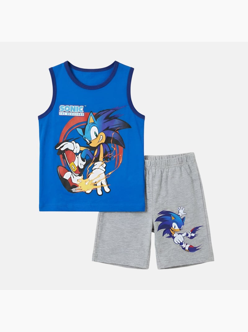 Sonic - Completo bambino canotta e pantaloncini Blu - Kiabi
