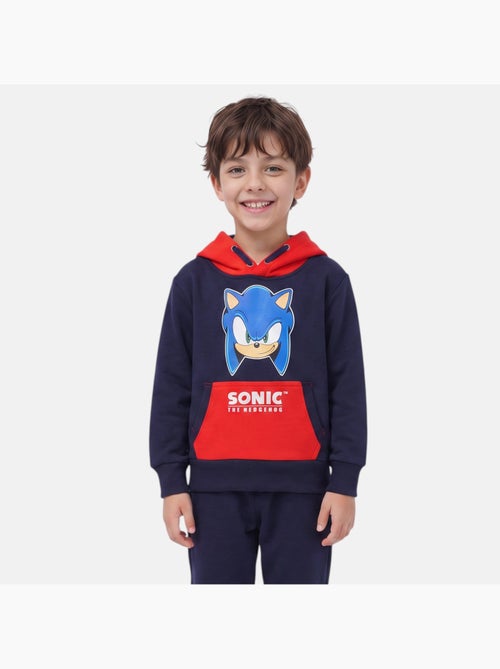 Sonic - felpa con cappuccio stampata, tasca a marsupio - Kiabi