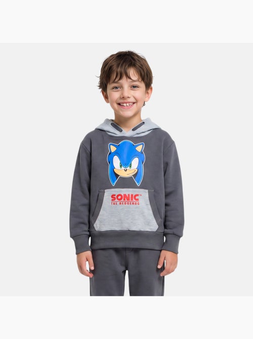 Sonic - felpa con cappuccio stampata, tasca a marsupio - Kiabi