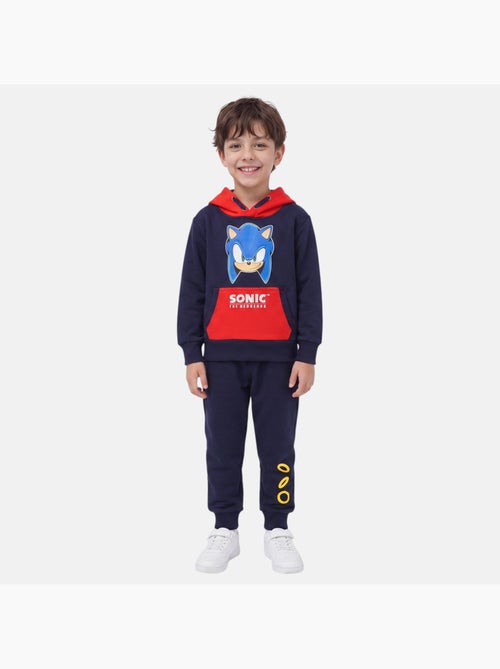 Sonic - set composto da felpa a cappuccio e pantaloni da jogging stampati - Kiabi