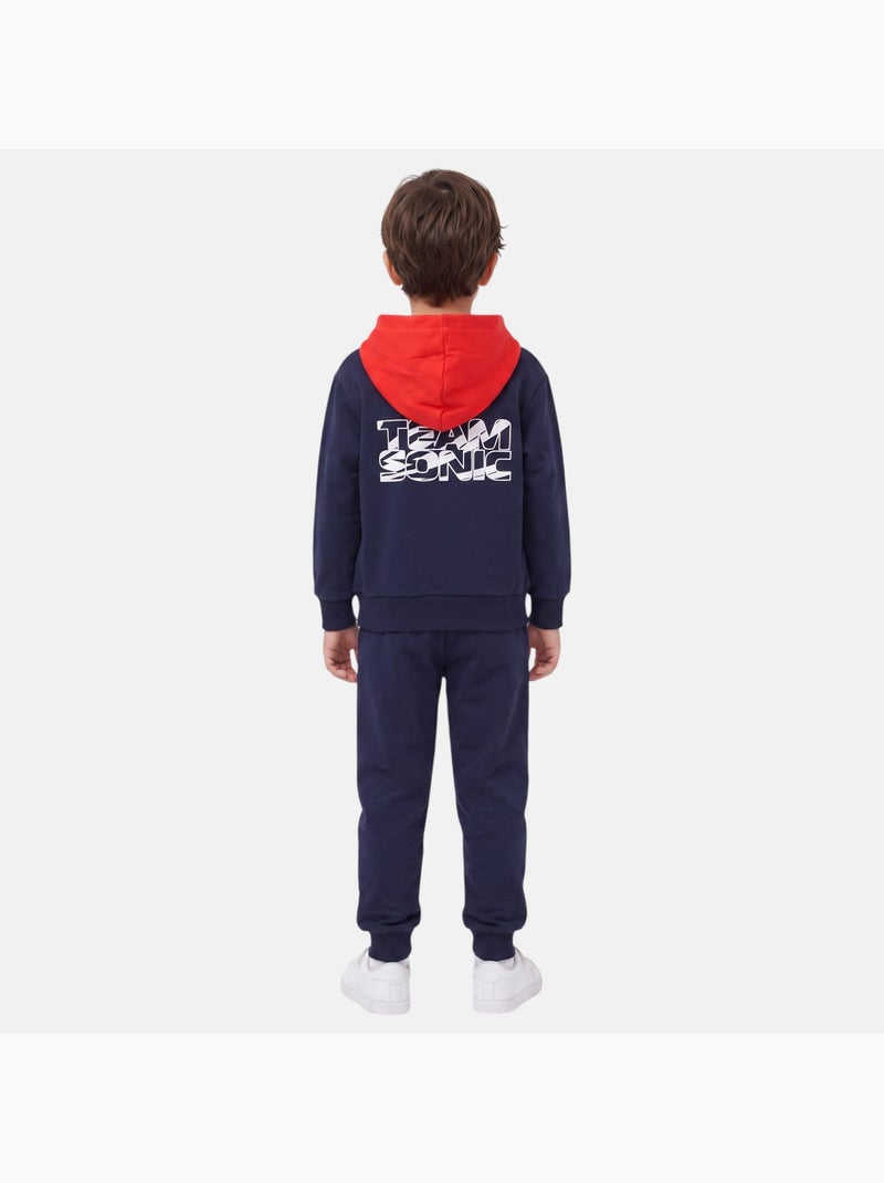 Sonic - set composto da felpa a cappuccio e pantaloni da jogging stampati Blu marino - Kiabi