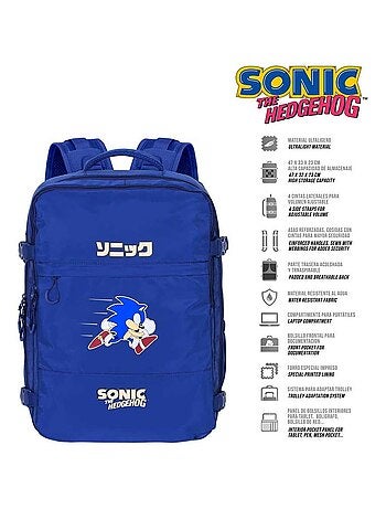Sonic The Hedgehog Action Zaino Grande da Viaggio Mercury 47x23x33cm, Blu