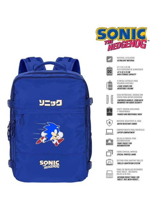 Sonic The Hedgehog Action Zaino Grande da Viaggio Mercury 47x23x33cm, Blu - Kiabi