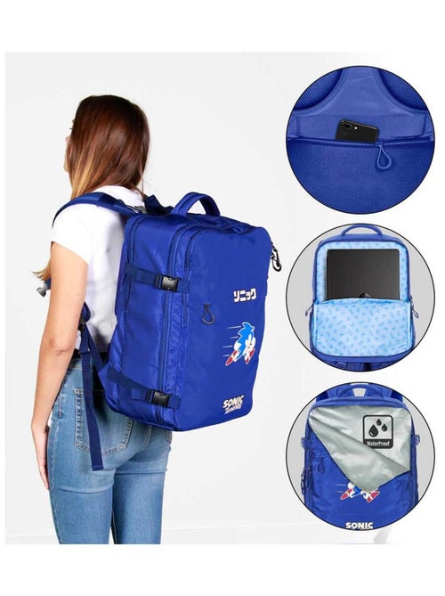 Sonic The Hedgehog Action Zaino Grande da Viaggio Mercury 47x23x33cm, Blu - Kiabi
