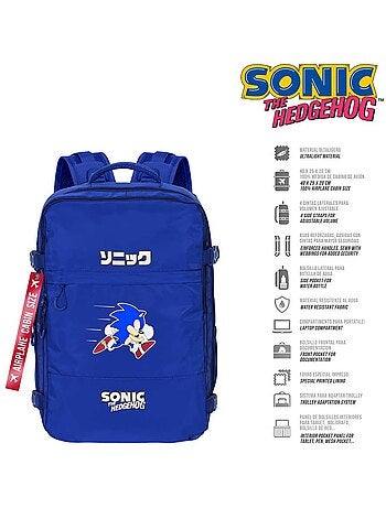 Sonic The Hedgehog Action Zaino Mercury da Viaggio Aereo 40x20x25cm Bagaglio a Mano, Blu