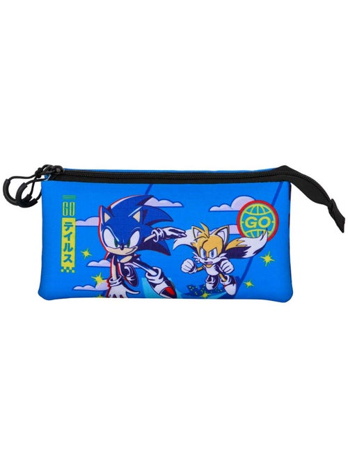 Sonic The Hedgehog Go Astuccio Triplo, Blu - Kiabi Sonic The Hedgehog Go Astuccio Triplo, Blu - Kiabi