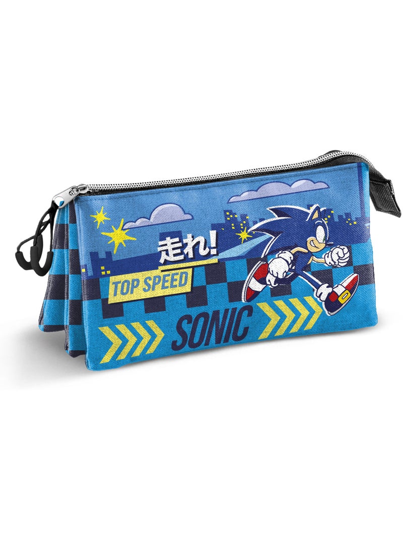 Sonic The Hedgehog Go Astuccio Triplo, Blu Blu - Kiabi