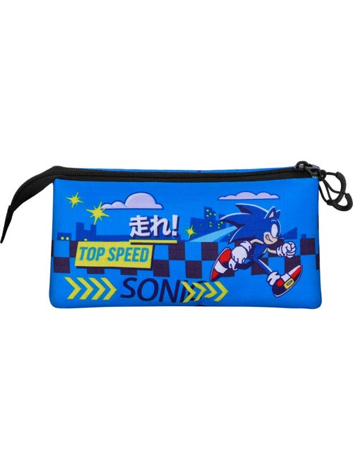 Sonic The Hedgehog Go Astuccio Triplo, Blu - Kiabi Sonic The Hedgehog Go Astuccio Triplo, Blu - Kiabi