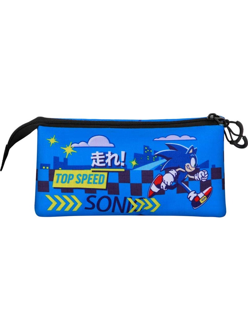 Sonic The Hedgehog Go Astuccio Triplo, Blu Blu - Kiabi