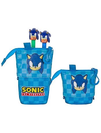 Sonic The Hedgehog Sight Astuccio Cute + 2 Penne Gel Cancellabili, Blu