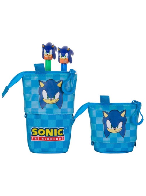 Sonic The Hedgehog Sight Astuccio Cute + 2 Penne Gel Cancellabili, Blu - Kiabi