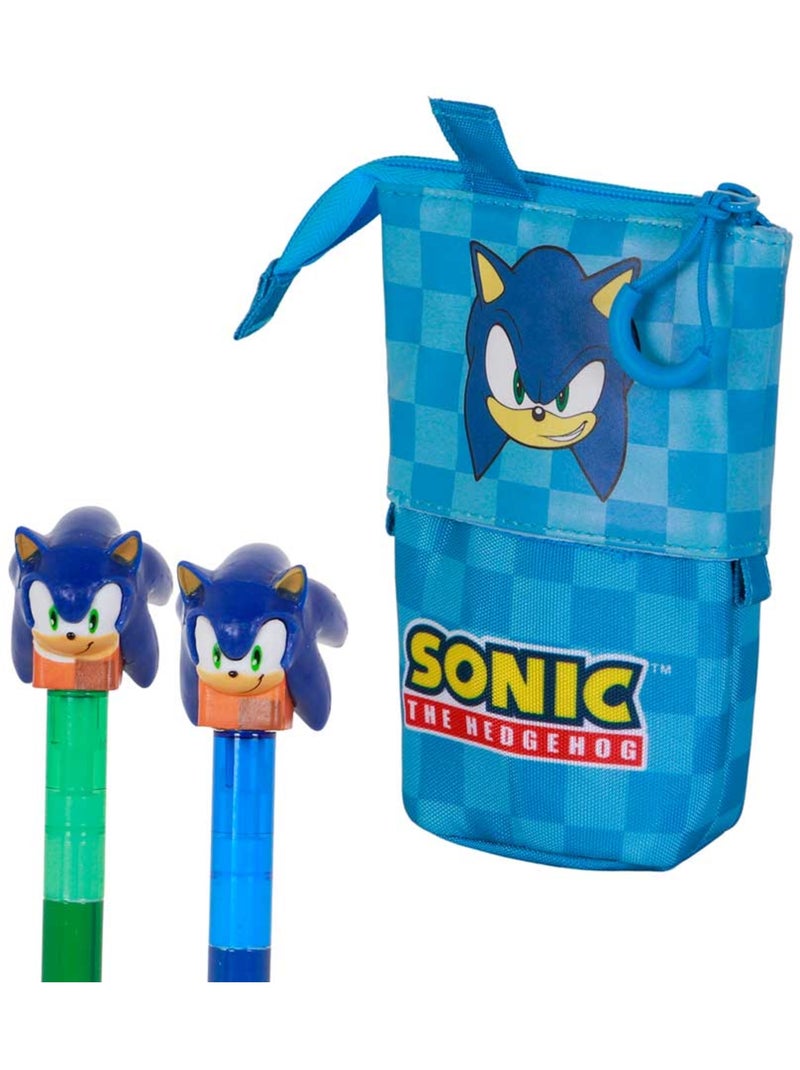 Sonic The Hedgehog Sight Astuccio Cute + 2 Penne Gel Cancellabili, Blu Blu - Kiabi
