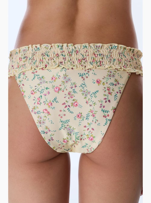 Sonya slip bikini arricciato floreale a vita media penti - Kiabi
