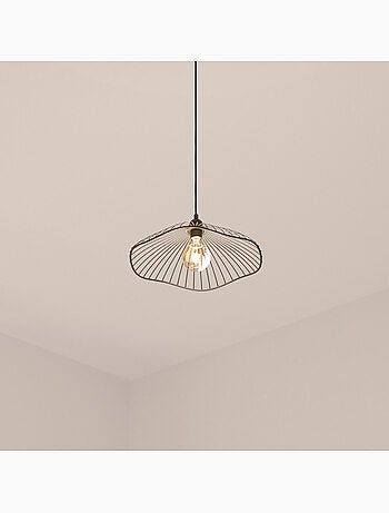 Sospensione a filo galt in metallo nero d34cm