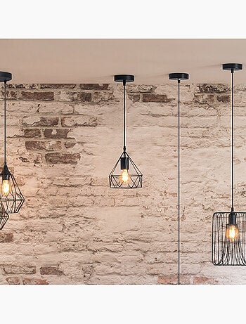 Sospensione a filo ida in metallo nero d19cm