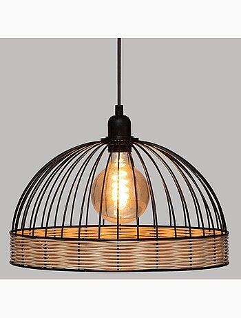 Sospensione a filo suwa in metallo nero d35cm