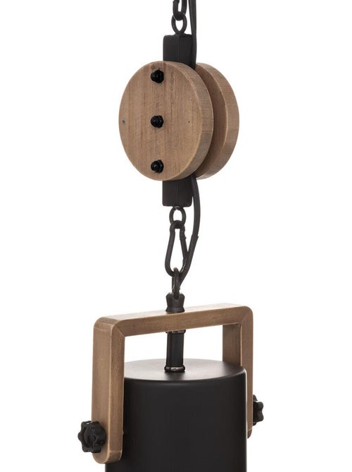Sospensione con carrucola in metallo e legno - Kiabi