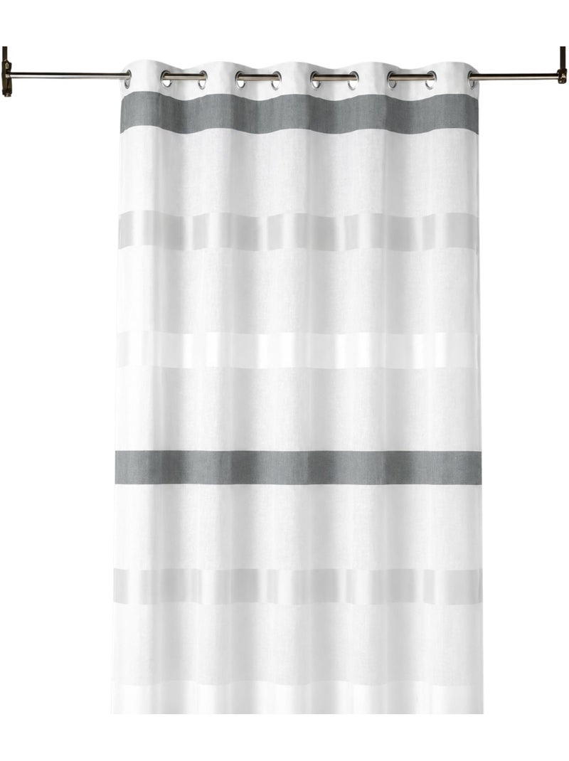 Sottocortina a righe orizzontali dal design sobrio Avorio - Kiabi