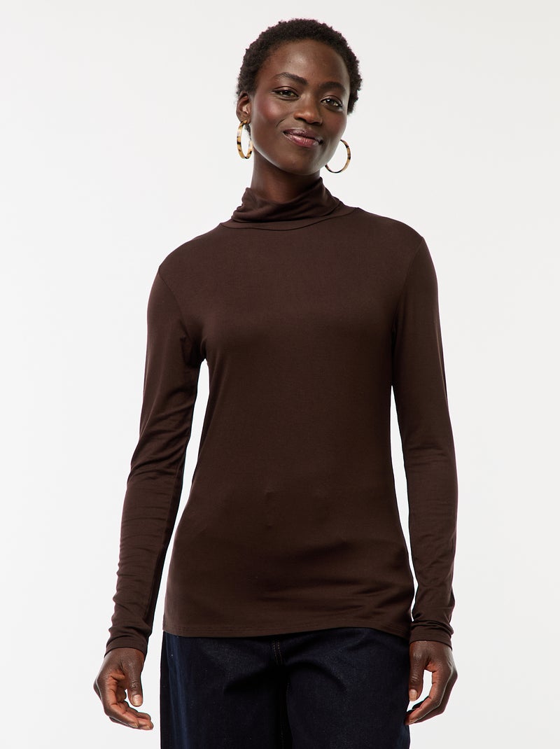 Sottogiacca a collo alto e maniche lunghe Marrone - Kiabi