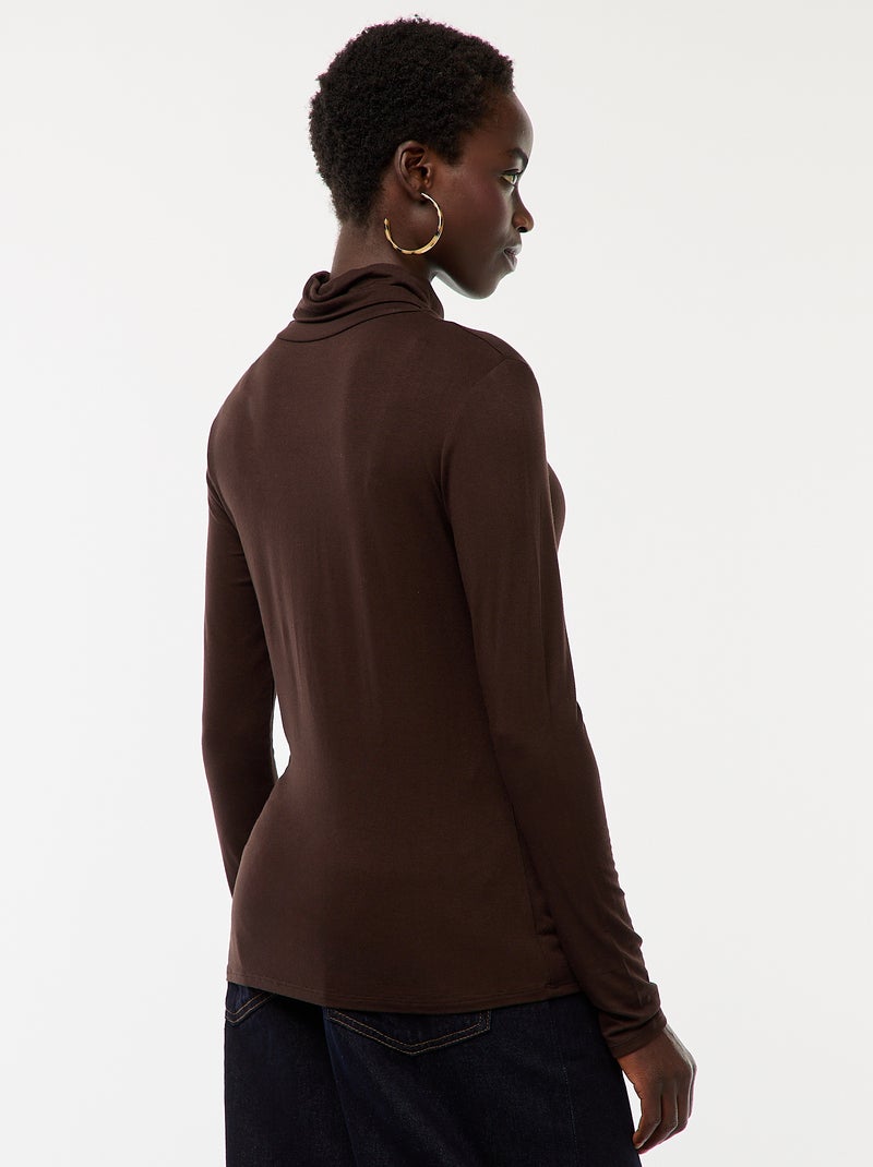 Sottogiacca a collo alto e maniche lunghe Marrone - Kiabi