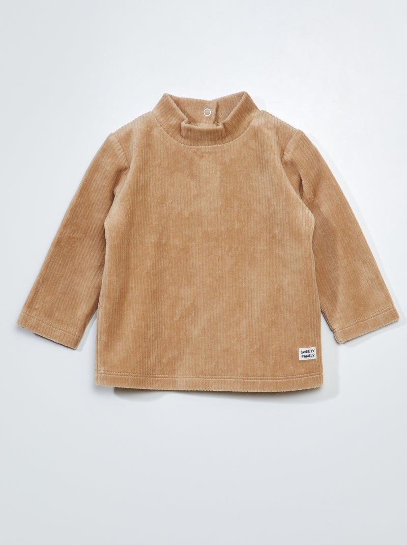 Sottogiacca tinta unita in velluto BEIGE - Kiabi