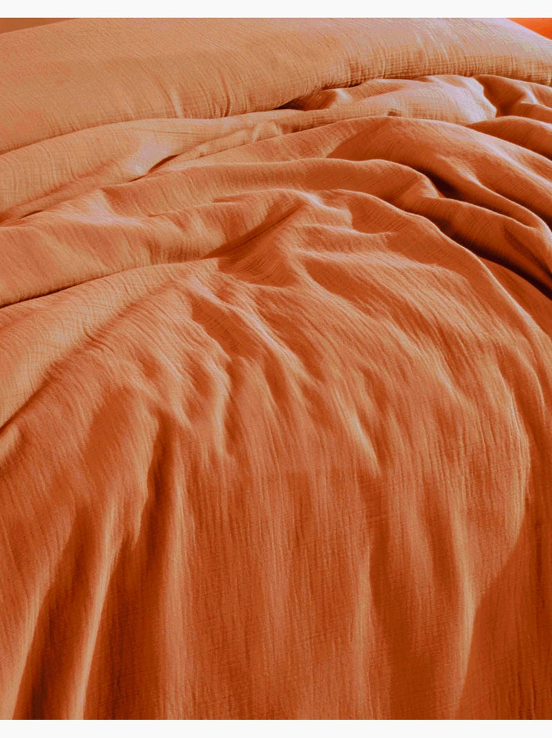 Sottolenzuolo con angoli garza di cotone Ocre - Kiabi