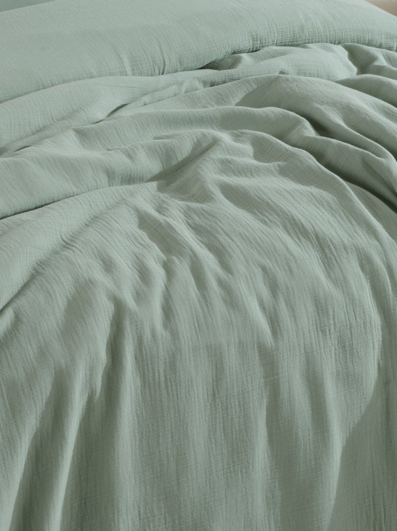 Sottolenzuolo con angoli garza di cotone Verde acqua - Kiabi
