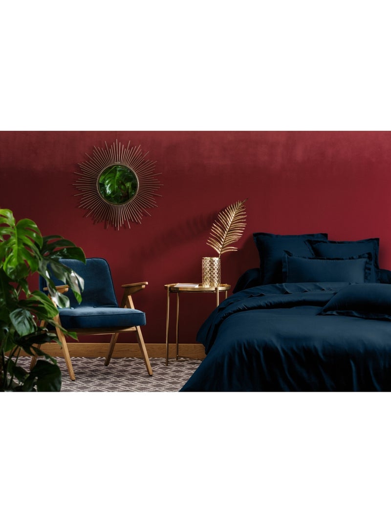 Sottolenzuolo con angoli raso di cotone Blu marino - Kiabi