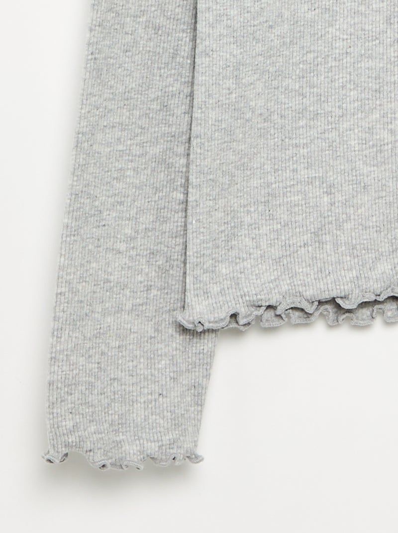 Sottopull a tinta unita con finiture ondulate Grigio - Kiabi
