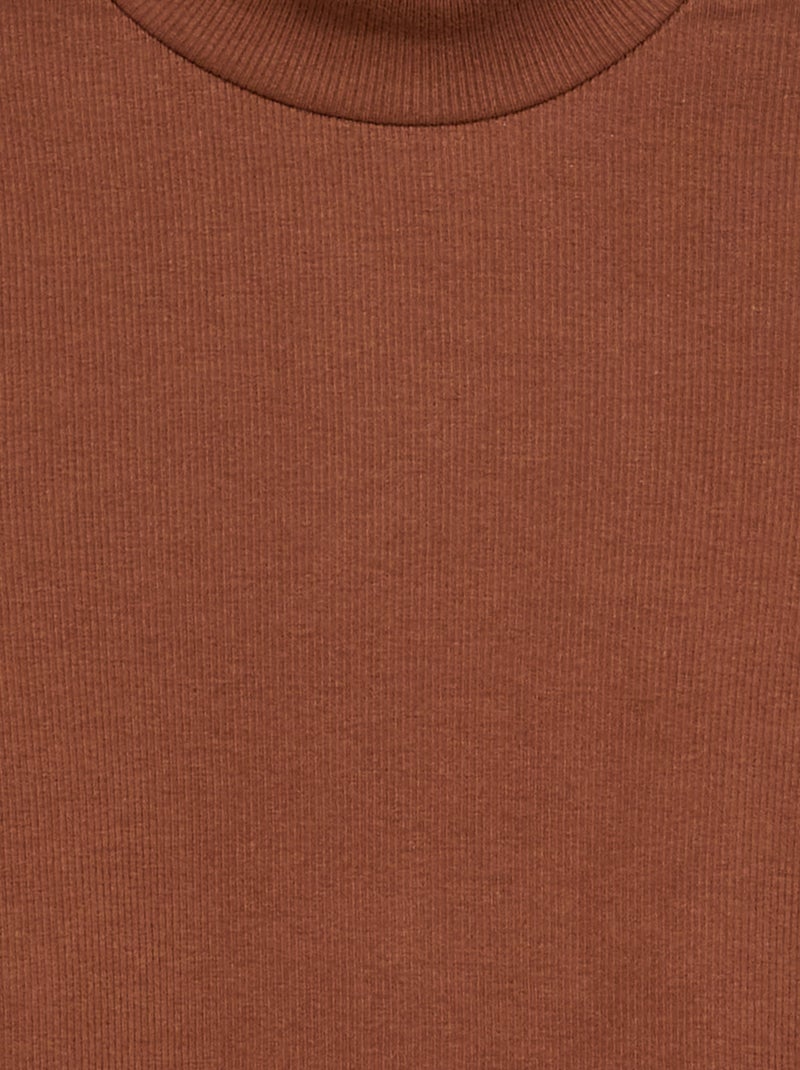 Sottopull a tinta unita con finiture ondulate Marrone - Kiabi
